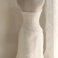 White strapless fitted long ball gown R6728