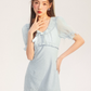 Fairycore Light Blue Lace Embroidery Dress With Puff Sleeves And Ruffle Hem R9303