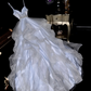 Light blue halter-neck rhinestone high-waisted elegant fairy long ball gown R6927