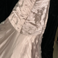 Light champagne-colored strapless, fitted, sexy long ball gown R6967