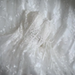 White halter-neck fitted lace maxi ball gown R6767