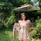 Romantic Floral Square Neck Puff Sleeve A-Line Mini Dress R9159