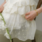Cream White Tiered Ruffle Mini Dress Women With Sweetheart Neckline R9480