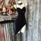Black halter-neck fitted short sexy ball gown R7874