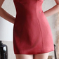 Red vest suspenders waist slim sexy short skirt homecoming dress R4629