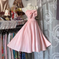 Light Pink Strapless Waist-Cinched Voluminous Ball Gown R7406