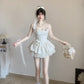 White Strapless Polka Dot Ruffled Tutu Dress R9141