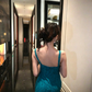 Vintage Lace Spaghetti Strap Ruffle Hem Dress R9155