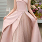 Black Strapless High-Slit Evening Gown        S7061