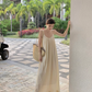 Beach vacation dress travel wear loose backless long suspender dress R0197