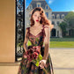 Retro green suspenders waist slimming charming beautiful generous homecoming dress R3677