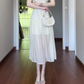 Jacquard sleeveless halter dress cool and gentle temperament waist A-line long skirt R0857