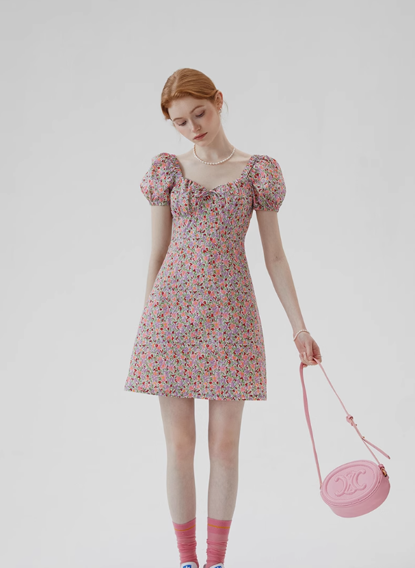 French dress short floral dress summer 2025 new R2801