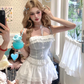 Pure desire design lace short camisole top 2025 sweet and spicy skirt suit R1105