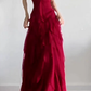 French style beautiful red sling bottom dress high-end slim fit princess dress R1654