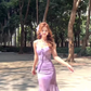 Beautiful step by step lotus fishtail dress sexy temperament holiday show figure suspender skirt R1568