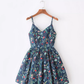 French retro floral slimming and waist cinching skirt with a large skirt and suspender R2874