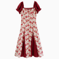 2025 summer new French retro red dress beautiful floral dress R1929