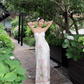 Sexy tube top suspender dress temperament floral long skirt R0542