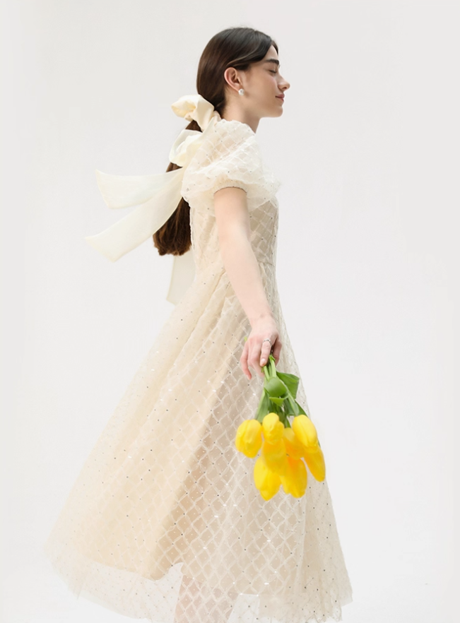 French dress floral dress long dress temperament princess dress new style for women R3563