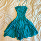 Lake blue suspender tube top sexy slim waist short skirt homecoming dress R2611