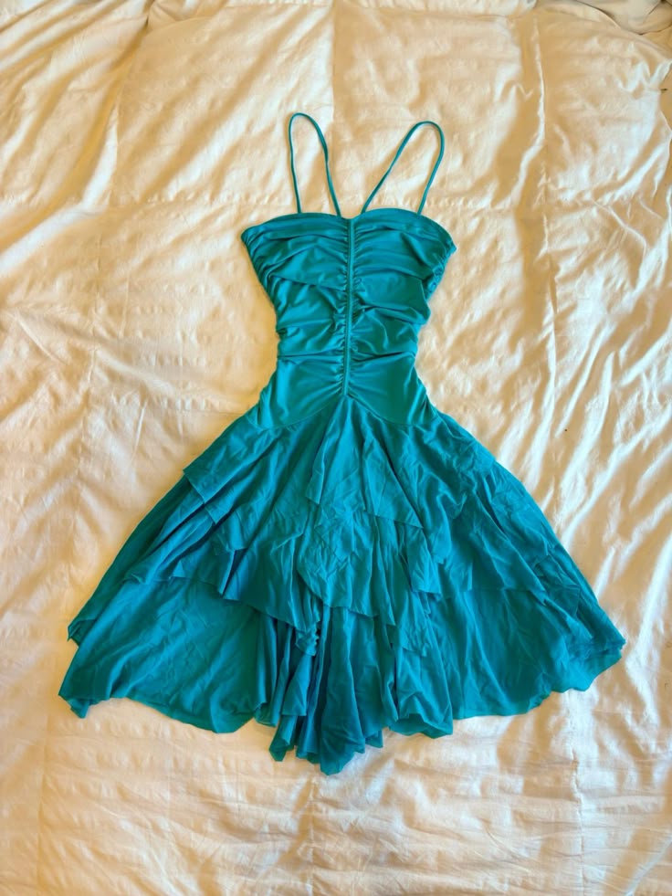 Lake blue suspender tube top sexy slim waist short skirt homecoming dress R2611