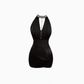 French diamond sleeveless dress 2025 hot girl waist hip skirt R1083