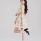 Apricot jacquard dress niche design suspender skirt summer new waist chiffon short skirt for women R4110