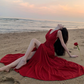 Backless V-neck swing dress new style slim seaside holiday beach dress atmosphere R1608