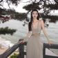 Sexy backless sleeveless dress hollow cold temperament long dress R0486