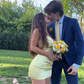 Light yellow suspender low-cut sexy hip-wrapped miniskirt homecoming dress R5574