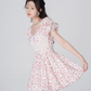 High waist floral dress for women summer waist slimming lace skirt new style petite short skirt R4455