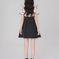 Tea break French dress puff sleeve A-line skirt new style high waist embroidered short skirt R4499