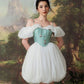 Green halter shoulder neckline white bud skirt short skirt homecoming dress R3718