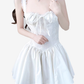 2025 Summer New White Fishbone Ballet Hottie Short A-line Suspender Dress R0974