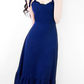 2025 Summer New Blue Beach Temperament Seaside Vacation Long Suspender Dress R0960
