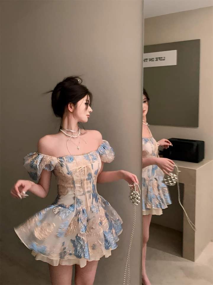 Temperament princess dress one shoulder waist slim A-line short skirt homecoming dress R3257