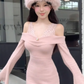 Pure desire style lace one-shoulder suspender skirt 2025 hot girl waist hip skirt R1211