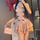 Pure desire style bow suspender dress 2025 large size thousand gold waist skirt R1103