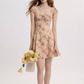 French retro style suspender skirt floral skirt dress high-end short skirt small skirt female summer R3486