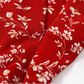2025 Summer New Red Floral Waisted Seaside Vacation Short Suspender Dress R0950