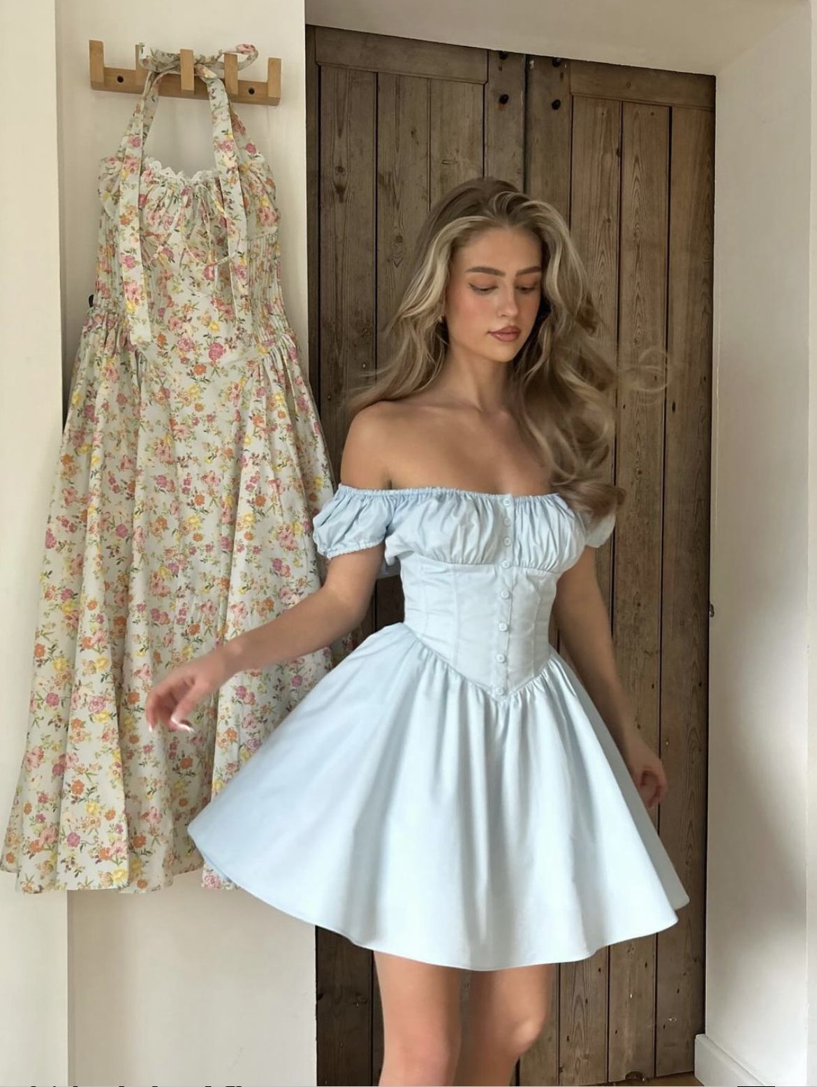 Light blue one shoulder waist A-line mini skirt homecoming dress R3575