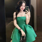 Green halter waist elegant princess dress homecoming dress R3601