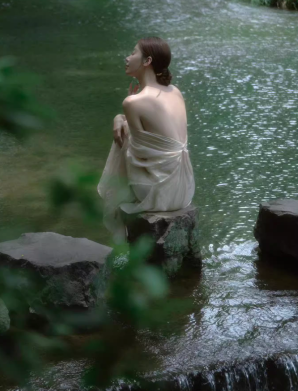 New Chinese style ancient town travel outfit ramie backless dress design photo skirt R1629