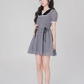 V-neck plaid dress summer tea break French skirt new style skirt niche design R4498