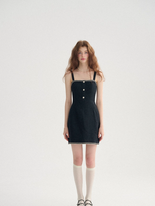 French style suspender skirt summer black short skirt short skirt knitted dress female summer R3490