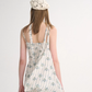 French halter neck suspender skirt ruffled floral skirt holiday style dress R2752