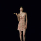 Floral dress pink short skirt French style high-end suspender skirt petite short skirt for women R3463