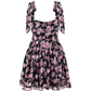 Tea break French floral suspender dress 2025 new sweet and spicy style waist slim chiffon short skirt R0116