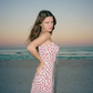 Dress long French style slim fit lace-up suspender vest long dress R2918
